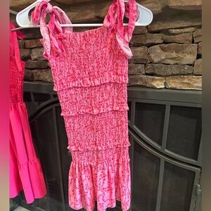 Pink Ruffled Sleeveless Dress Sz small